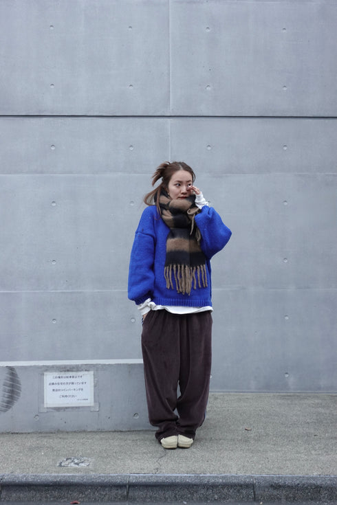 ベロアラインルーズパンツ